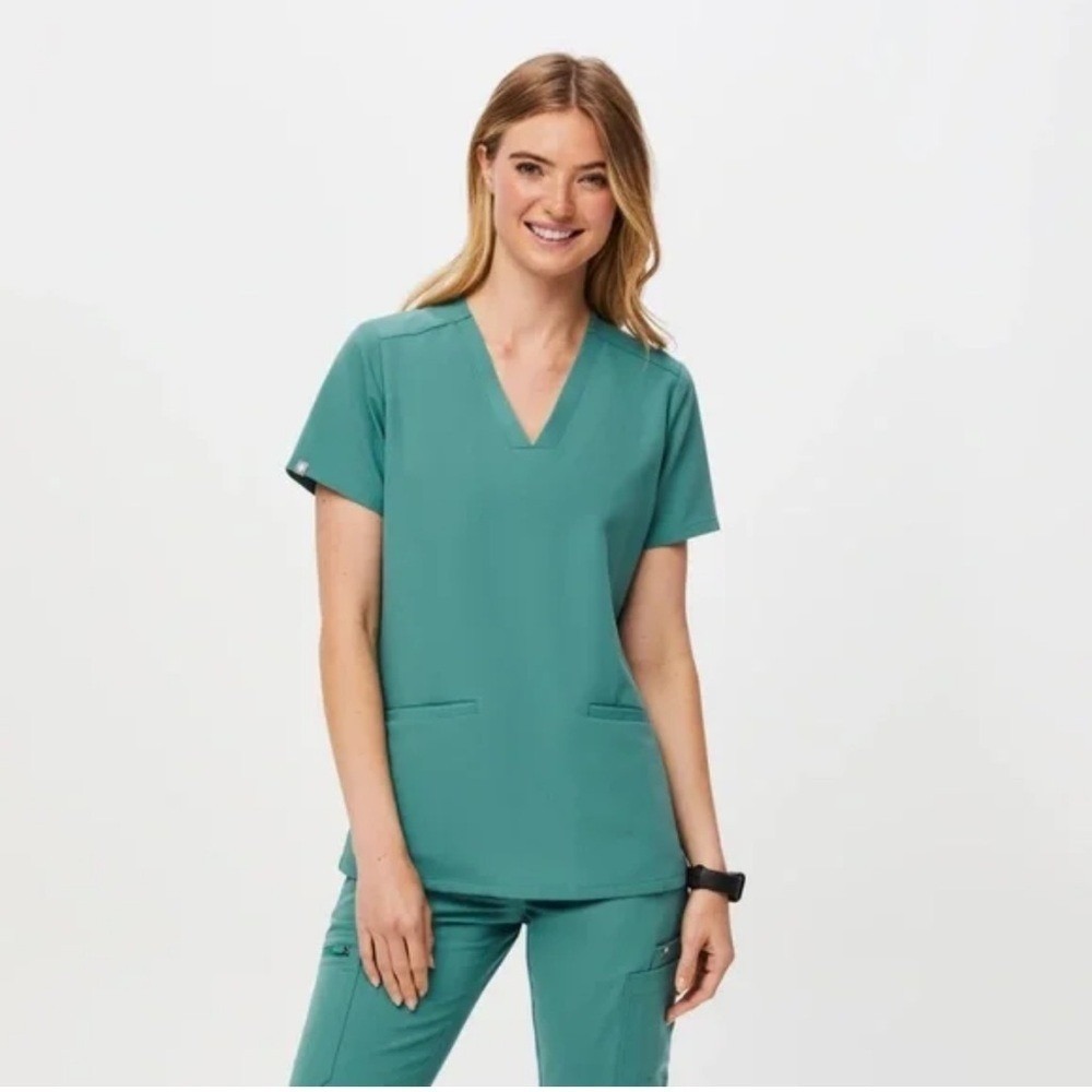 FIGS Casma Three Pocket Scrub Top FW1100 Cactus Teal Green 3XL